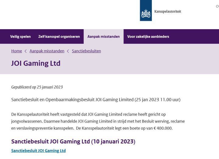 boete joi gaming