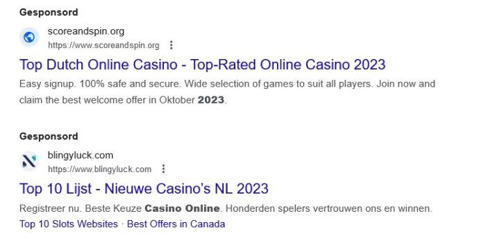 Google Illegale Gok Advertenties