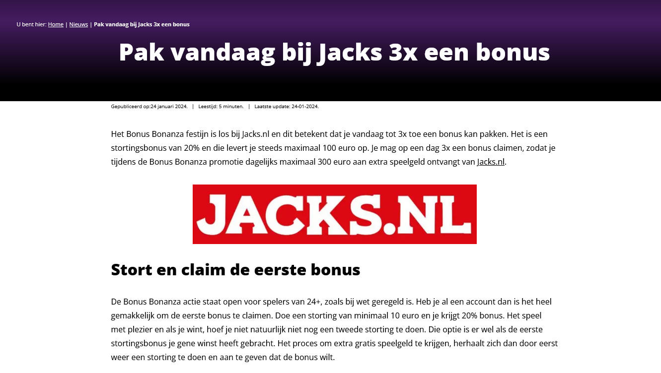 Casinonieuws Jacks