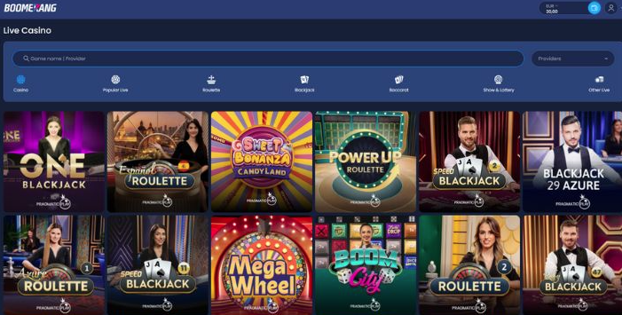 Live Casino Van Boomerang