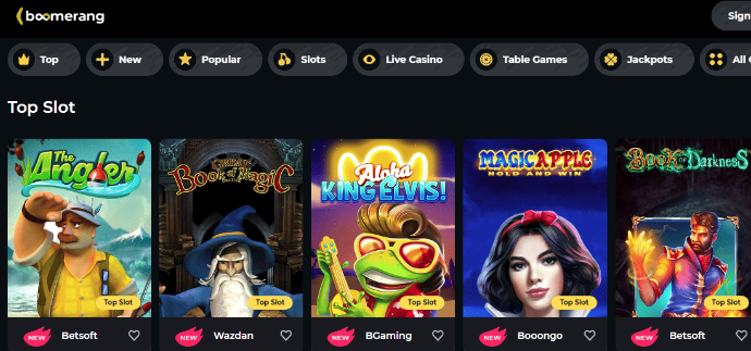 Slots Van Boomerang Casino