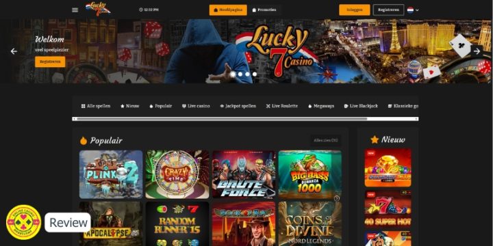 Onlinecasino.amsterdam Review Lucky 7 Casino Homepage
