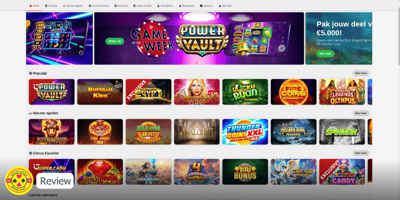Circus Review Spellen Pagina Screenshot
