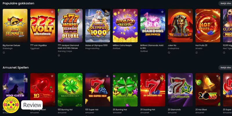 777 Casino Review Spellen Pagina Screenshot