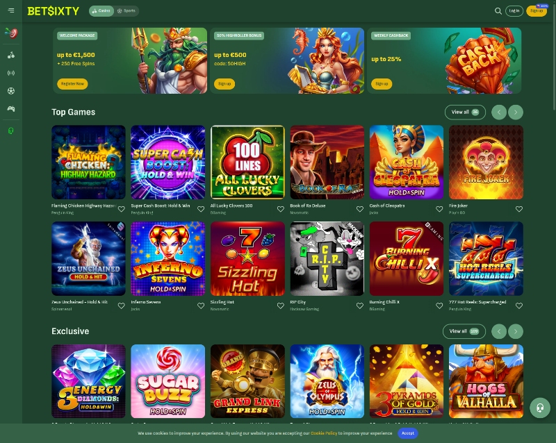 Betsixty Homepage Screenshot