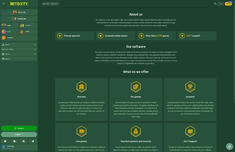 Betsixty Over Ons Pagina Screenshot