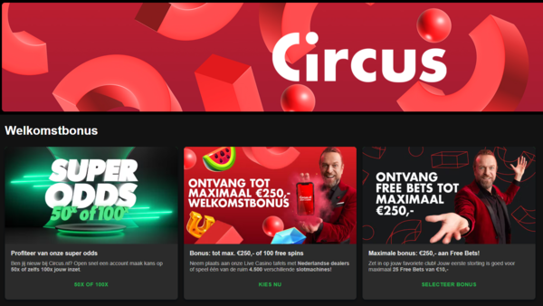 Circus Welkomstbonus
