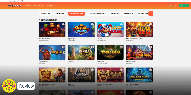 Review Leovegas Casino Spellen Lobby