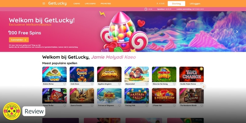 Get Lucky Casino Review Homepage