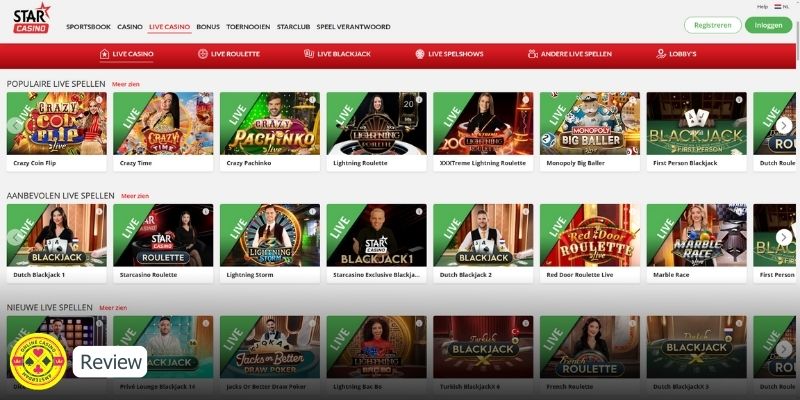 Starcasino Live Casino Lobby Screenshot