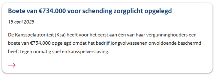 ksa boete vergunninghouder