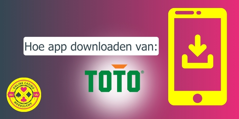Schermafbeelding van de TOTO Casino app downloadpagina op een smartphone