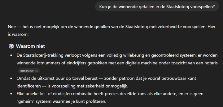 chatgpt loterij voorspellen
