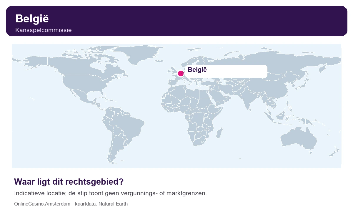 Locatie van België op de wereldkaart