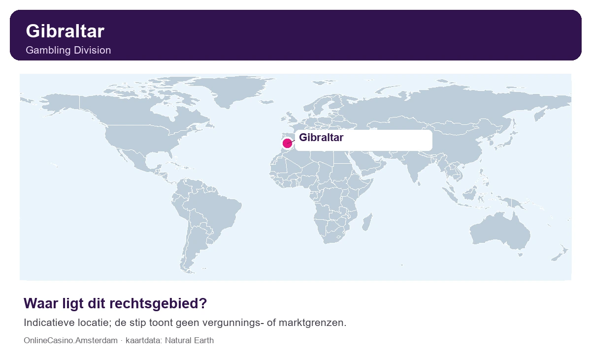 Locatie van Gibraltar op de wereldkaart