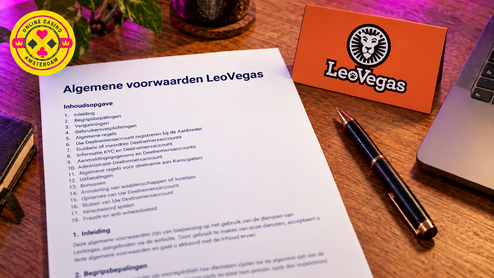 Algemene voorwaarden van LeoVegas uitgelegd
